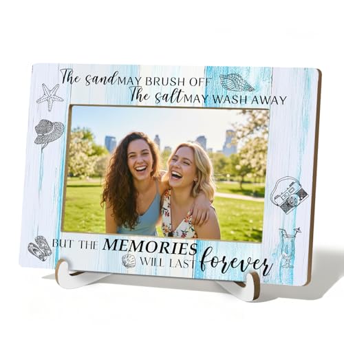 HSIASHENG Blue Coastal Seashell 4x6 Picture Frame, Beach Photo Frame,