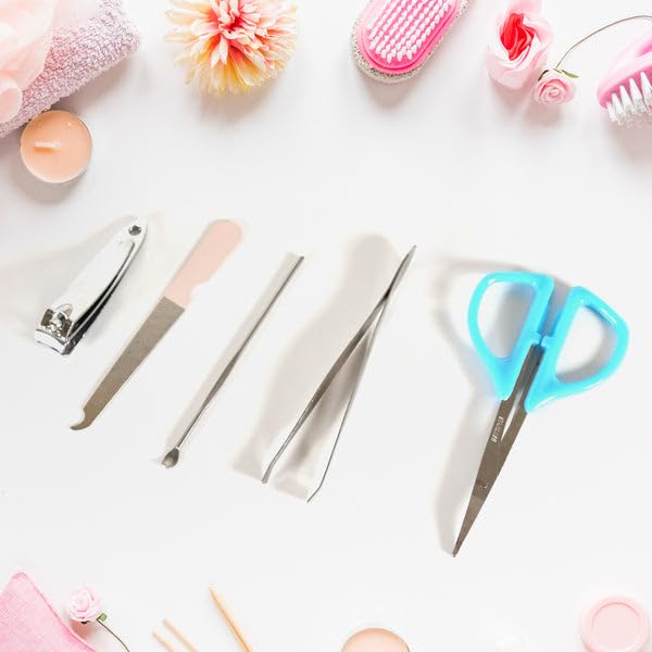 5 Piece Stainless Steel Manicure Kit with Nail Clipper, Scissors, Nail Care Tools and PU Leather Storage Case for Personal Grooming, Home and Travel Use-image-19