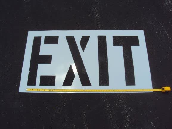 24" EXIT Parking Lot Stencil - Actual 24" Letter Height. 12" Wide Letters (Not 9" Wide) 1/16" Thick LDPE Material. (.060") by American Striping Co. Ohio