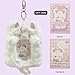 EHERDM Kpop Photocard Holder Cute Plush 2Pcs with 2 Photocards Cartoon Photo Card Sleeves Cat and Dog Fuzzy Keychain Animals Protective Cases for Student ID Bus Card Two Pockets Badge Holder