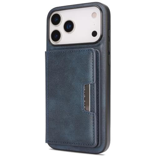 IPhone 18 Pro Max/18 Pro�p�E�H���b�g�P�[�X�A���C���E���ϏՌ� | �N���W�b�g�J�[�h�X���b�g �L�b�N�X�^���h�J�o�[ ���C�����X�[�d PU���U�[ �J�����ی� �w��h�~(Blue,18 Pro Max 6.9")