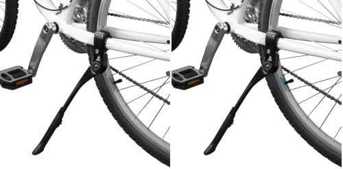 Image of BV Rear Bike Stand for 24 inch-28 inch Bikes - Adjustable Bike Kickstand for Adult Bike with 8 Height Levels, Non-Slip Foot & Clamp Grip (Black, Capacity 55 lbs, Single Mount) (Pack of 2)