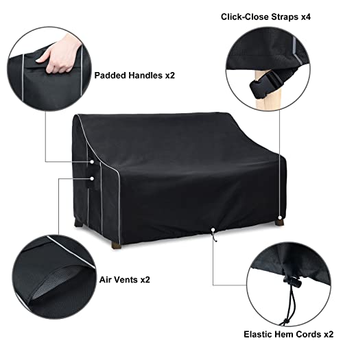 Coditure Outdoor Furniture Cover Waterproof For Sofa, Patio Loveseat Covers Fits Up To 54 X 38 X 35 Inches, Black #TOP7