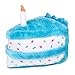 ZippyPaws - Birthday Cake Squeaky Dog Toy with Soft Stuffing - Blue