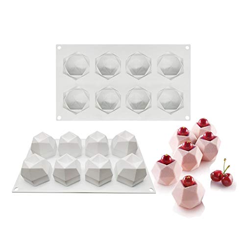 Multifonctions Mousse en Silicone 3D Bakeware Mousse Dessert Mould DIY Mould 8 Trous Multilatéraux Boules Magiques