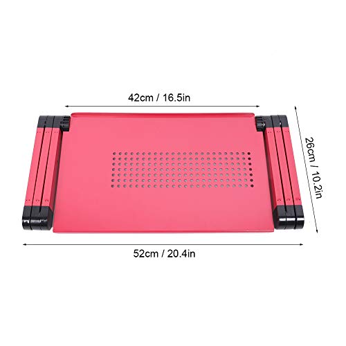 Milltrip Adjustable Laptop Stand Lap Desk For Bed Couch Ergonomic Height Angle Tilt Aluminum Desktop Riser Tray Portable Notebook Stand Folding Holder(Rose Red) #TOP5