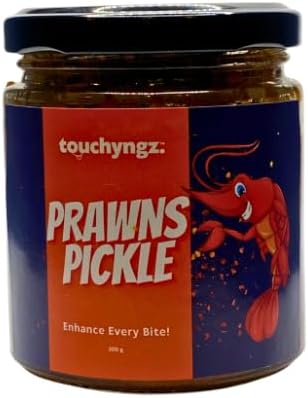 Touchyngz Prawns Pickle, 200g - Non-Veg, Ready to Eat, Spicy-Seafood Flavor, No Artificial Preservatives, Perfect for Rice