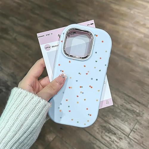 Coque antichoc iPhone 11 bleu Love Polka Dot silicone flexible