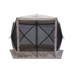 Gazelle Tents™, G5 5-Sided Portable Gazebo, Easy Pop-Up Hub Screen Tent, Waterproof, UV Resistant, 4-Person & Table, Desert Sand, 85" x 115" x 106", GG501DS Gazelle Tents G5 5 Sided Portable Gazebo Easy Pop Up Hub Screen Tent Waterproof UV Resistant 4 Person Table Desert Sand 85 x 115 x 106 GG501DS