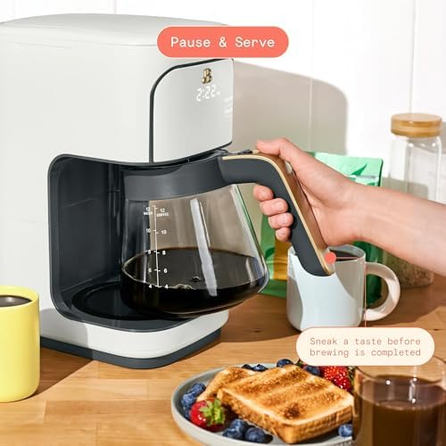 12 Cup Programmable Coffee Maker, 24 Hour Auto Brew, Touch Display, Bold Strength Control, Glass Carafe, Reusable Filter, Auto Shut Off - 4