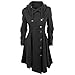 Produktbild OEAK Damen Herbst Elegant Gothic Mäntel Kleider Trenchcoat Lang Parka mit Asymmetrisch Saum Jacke Windbreaker