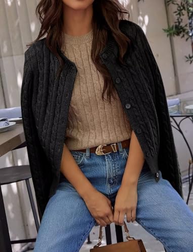 Image of Ezbelle Women's Long Sleeve Open Front Cropped Lightweight Cardigan Sweater Button Down Shirt 2026 Fall Tops