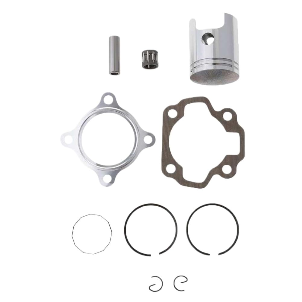 Kit fasce elastiche motore Anello elastico cuscinetto guarnizione spinotto pistone in metallo argento compatibile con PW50