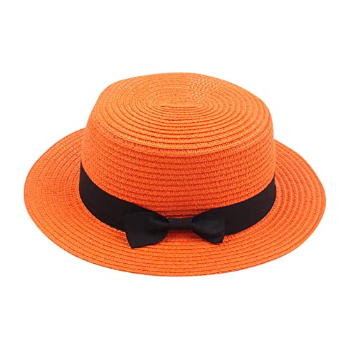 Générique 2024 AI - Niños Niñas Niños Niños Infantil Verano Fedora Sombrero de Paja Amplio Borde Floppy Playa Sol Gorra Visera Sombrero Vaquero Niño 2 Años, L, Talla única