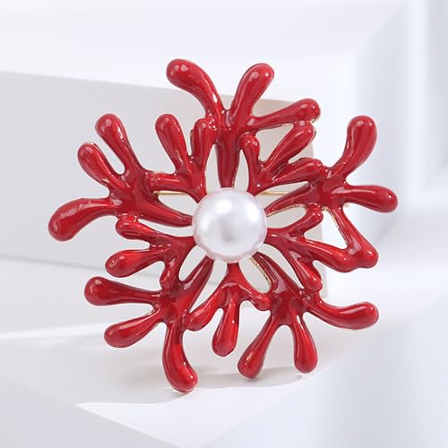 Image of Rhinestone Flower Brooch 18K Gold Plated Flower Floral Brooch Elegant Pearl Lapel Pin Costume Jewelry Thanksgiving Day Birthday Wedding Gifts for Mom Wife