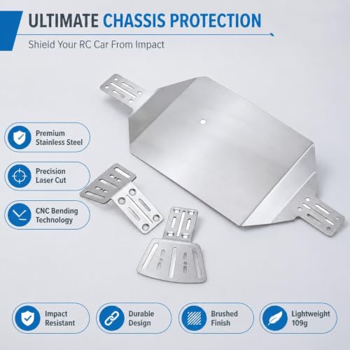 Plaques de protection châssis RC 1/16 légères et faciles à assembler - 6