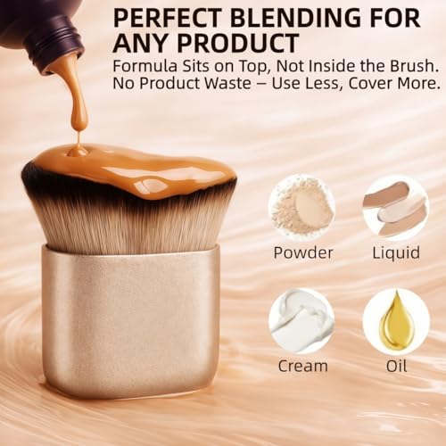 Self Tanner Brush – Extra Large Kabuki Tan Brush for Self Tanning Mousse, Cream, Lotion, Powder & Body Makeup | Streak-Free, Vegan & Cruelty-Free Applicator for Legs, Arms, Back, Chest & Face — view 4