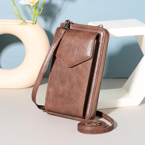 Image of SENDEFN Small Crossbody Cell Phone Purse for Women Leather Cellphone Bags Wallet Purses with Multi Card Slots