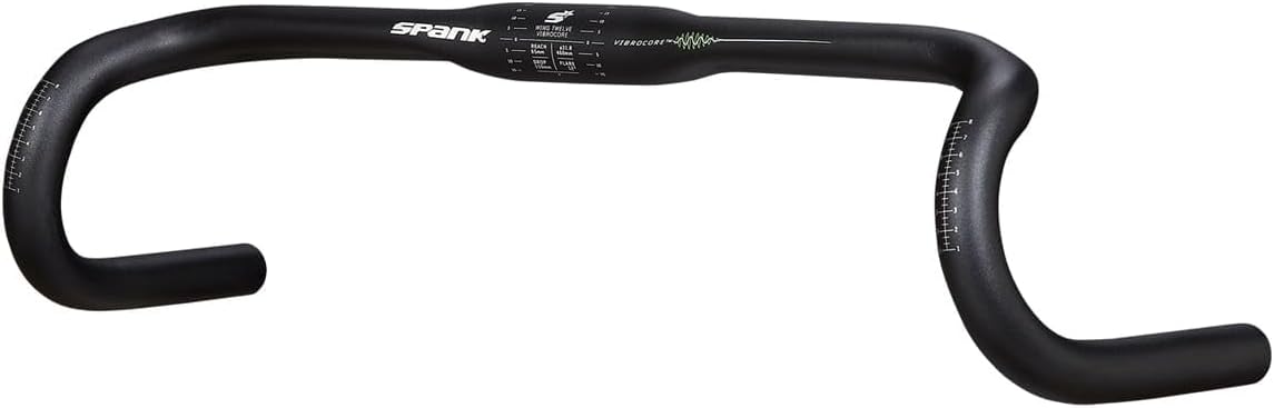 Spank Flare 25 Vibrocore Drop Bar (31.8, 42cm, Black), Round Bar Top Style Handlebar, Drop Bar Horns Belt Handlebar, Mountain Bike Riser Handlebar, Fit Gravel Riders