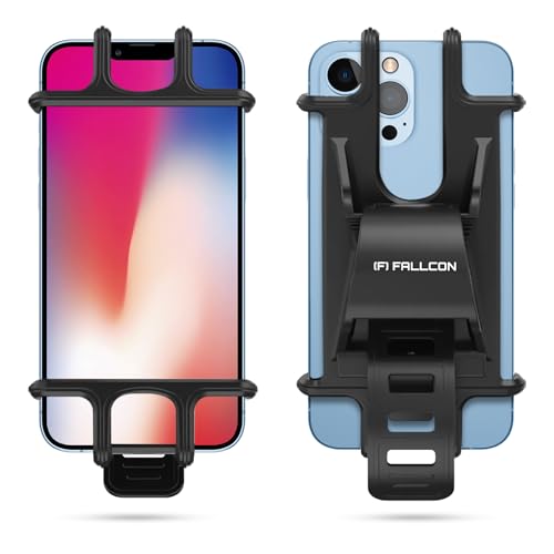 FALLCON F Soporte Movil Bicicleta, Soporte Universal Manillar de Silicona para Bicicleta de montaña,Bici y Moto Ajustable Silicona 4.5"-6.5"