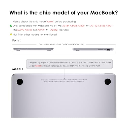 eleger Non-Rigid Case Compatible with MacBook Pro 14 inch M5 M4 M3 M2 M1 Pro/Max A3434 A3426 A3427 A3112 A3185 A3401 A2918 - A2442, 2026 2025 2024-2021 Release, Anti-Cracking Shell Cover, Matte Clear by eleger - Used condition - Image 2