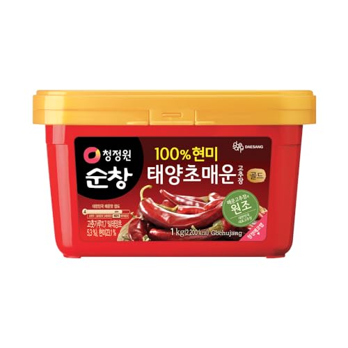 O’food Gochujang – Authentic Korean Red Chili Paste [Hot | 2.2 lb (1kg) ] Spicy & Sweet Savory Traditional Fermented Sauce | Gluten-Free | 100% Brown Rice | No Corn Syrup | Great for Bibimbap, Marinades, Stews & BBQ