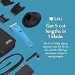 WAHL Professional Animal Bravura Lithium Ion Clipper - Pet, Dog, Cat, and Horse Corded / Cordless Clipper Kit, Turquoise (41870-0438) - Image 5