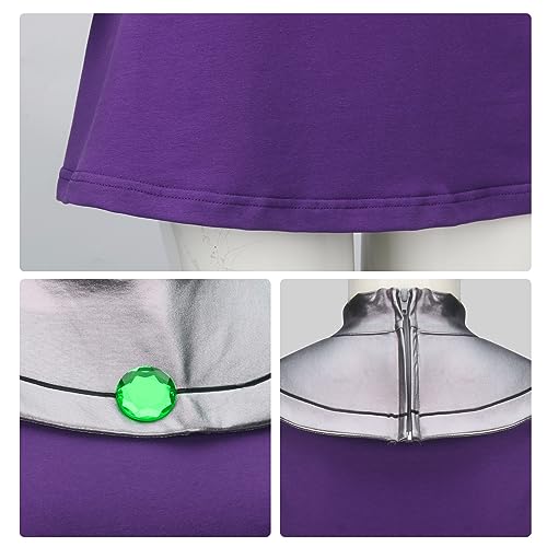 Meborist Womens Princess Koriandr Costume Halloween Cosplay Purple Top Skirt Collar with Stockings uniform Outfit (X-Large) by Meborist - Used condition - Image 7