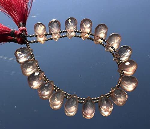 Quartz rose véritable de qualité supérieure en poire briolette facettée pour joaillerie