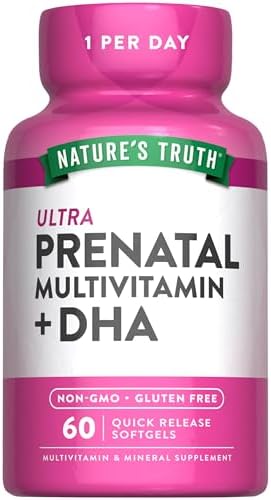 Nature’s Truth Prenatal Vitamins for Women | with DHA and Folic Acid | 60 Softgels | Non-GMO & Gluten Free Supplement Nature’s Truth Prenatal Vitamins for Women | with DHA and Folic Acid | 60 Softgels | Non-GMO & Gluten Free Supplement
