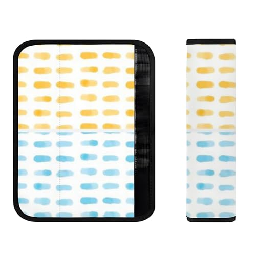 Cuscinetti per cinture di sicurezza a righe corte arancioni e blu, comode coperture per cinture di sicurezza per auto, accessori per cinture di sicurezza per tutte le stagioni, protezione generale per