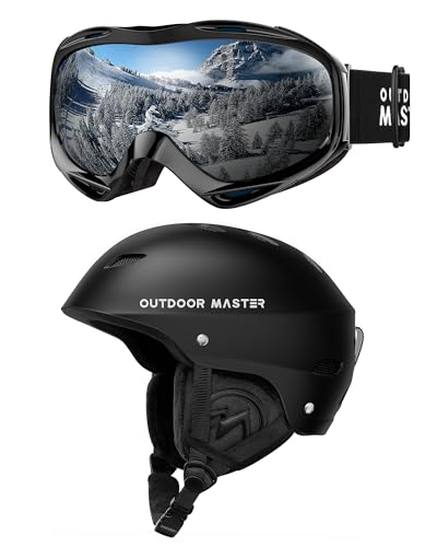 OutdoorMaster Kelvin Ski Helmet and OTG Ski Goggles for Men,