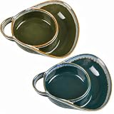 2 Pcs 24 oz Chip and Dip Bowl Soup and Side with Handle, Army Green, Blue
