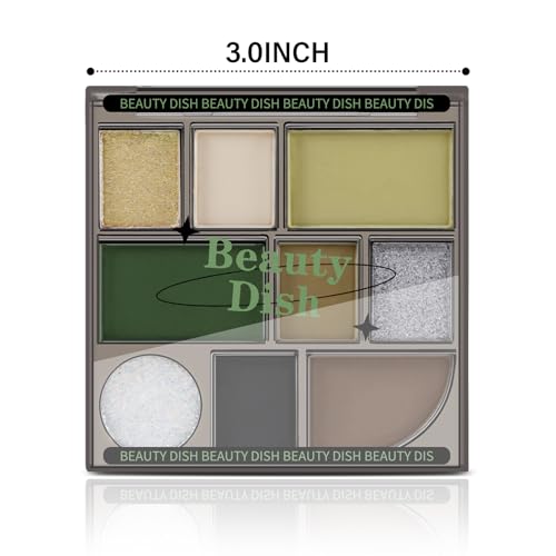 Boobeen Green Smoky Eyeshadow Palette, 9 Colors Eye Shadow Powder for Women, Matte Glitter Eyeshadow Makeup with Long Lasting Color - Image 7