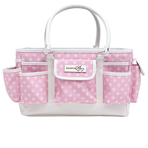 Everything Mary Pink Star Deluxe Store and Tote - Storage Craft Bag Organizer for Crafts, Sewing, Paper, Art, Desk, Canvas, Supplies Storage Organization with Handles for Travel