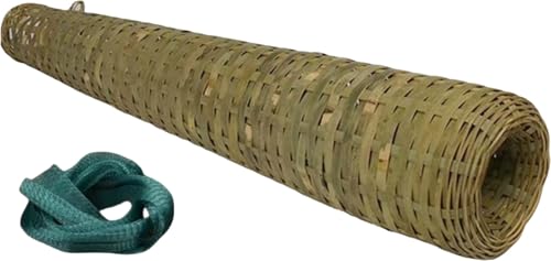 Mirakasa うなぎとり筒 ウナギ 仕掛け 魚籠 エビ漁具 大容量 軽量 かご 網 竹製 大口径 長さ60cm 漁網付き 耐久性 伝統工芸 携帯便利 再利用可能 多機能 釣りうなぎ取り 捕獲 アナゴ 小魚 穴子 カニ ドジョウ ザリガニ 川エビ 河口域