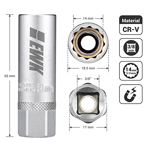 Ewk 14Mm 12 Point Thin Wall Magnetic Spark Plug Socket For Bmw, Mini Cooper, Nissan, Infiniti #TOP1