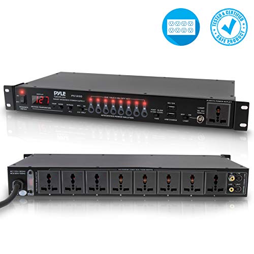 8 Outlet Power Sequencer Conditioner - 2200W Rack Mount Pro Audio Digital Power