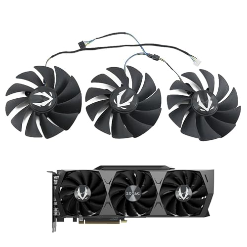 Zotac RTX 3070 Ti 3080 Ti 3090 GAMING Trinity OC GPU Fan (87mm) Replacement Fan for Zotac Graphics Cards, 4-Pin Graphics Card Cooler, VGA Card Replacement GPU Fan GA92S2U (Full Set A+B+C (4 Pin))
