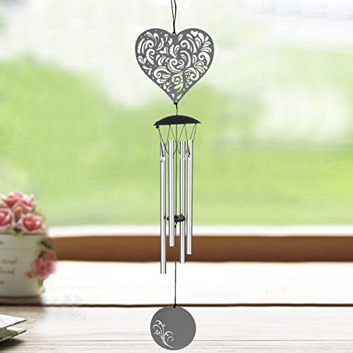 Joxjoz 4 Aluminum Tuned Tubes Metal Wind Chimes Outdoor Indoor, Metal Wind Bell Chimes For Garden Patio Yard Decor-Wind Chime Wall Hanging For Home Decoration Or Birthday Party Gift (Heart) #TOP2