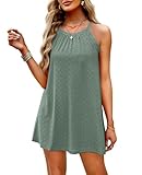 WIHOLL Bathing Suit Cover Up for Women Summer Fashion 2026 Scoop Neck Beach Wear for Women Green L