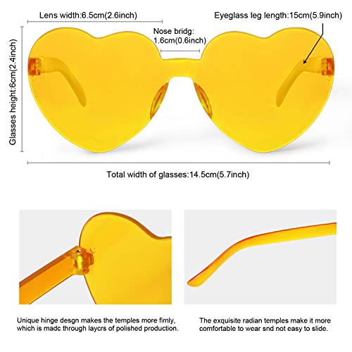 Heart Shape Sunglasses Rimless Love Candy Glasses for Women Heart Glasses Party Favors2