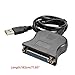JzcsdkSIL Black 80cm USB 2.0 to DB25 25Pin Female Port Print Converter Parallel Communication Adapter Cable for Printer