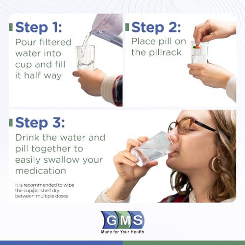 GMS Group Medical Supply, LLC Pill Taker Cup - Makes Swallowing Medium to Large Tablets & Pills Easy - Simply Drink Medicines Along with Water - Small Sized Cup Ideal for Kids, Adults & Seniors