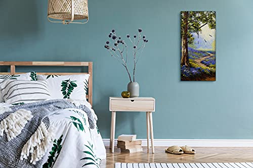 Horloge sur toile art moderne fleurs forestier de qualite - 5