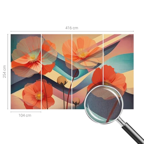 Papier peint auto-adhésif résistant aux taches grand format fleurs - 5