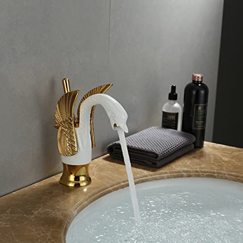 Robinet de lavabo cuivre vintage avec mitigeur or et chrome pour vasque de salle de bains