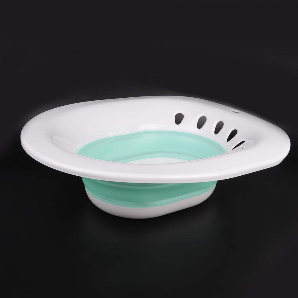 Garosa Baño de Asiento Lavado de Cadera Lavabo Plegable Bidé Portátil Se Adapta Al Inodoro Perineal Remojo para Mujeres Embarazadas de Maternidad con Hemorroides(Blue)