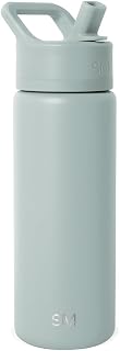 Simple Modern Trinkflasche mit Strohhalm | Wasserflasche Edelstahl Isolierte für den Sport Fitnessstudio | Summit | 530ml | Sea Glass Sage