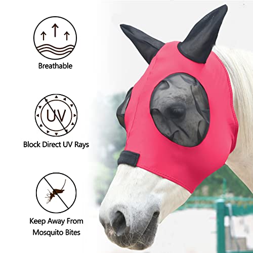 Gallopoff Máscara de mosca de cavalo, máscaras de mosca para cavalos com orelhas, super conforto e a